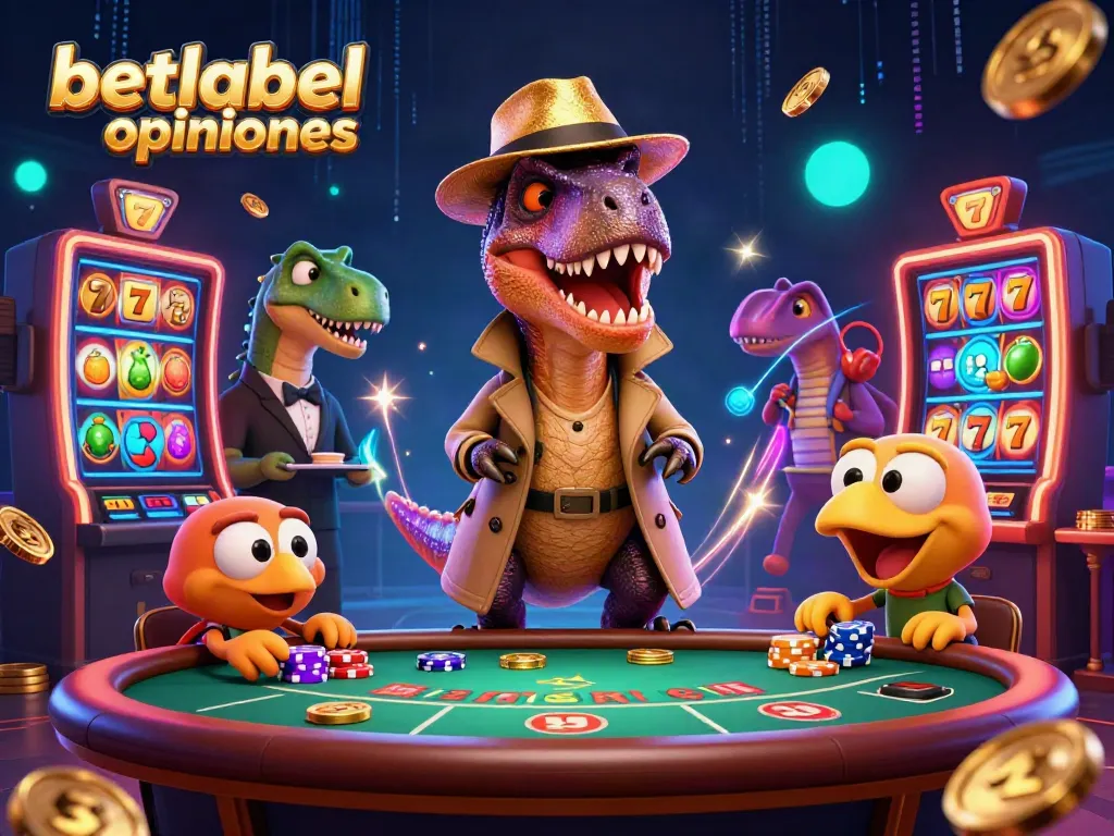 Engage with betlabel opiniones through a vibrant casino scene featuring unique 3D characters.